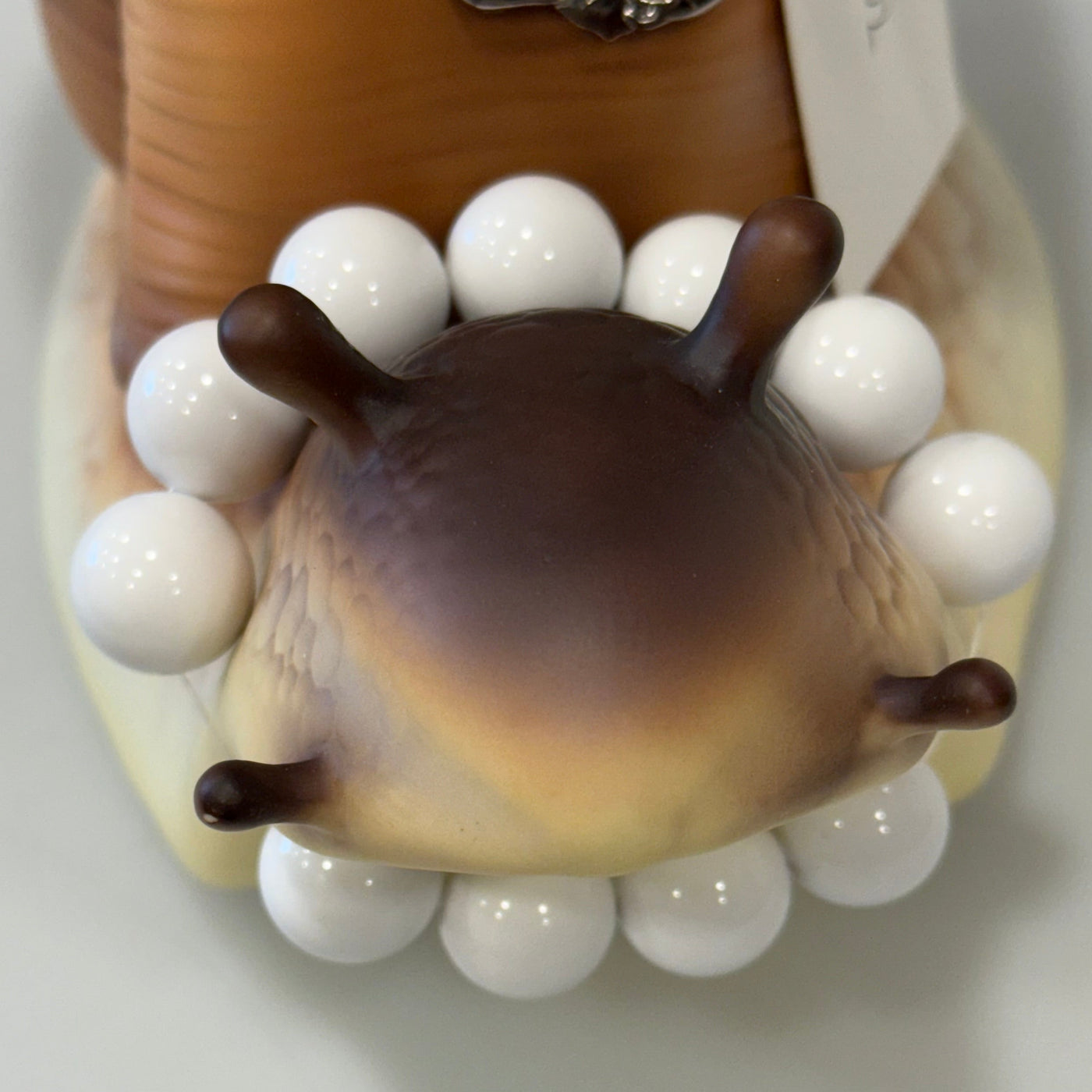 Giant White Bead Necklace For Snail
