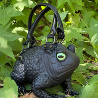 Black Toad Bag - Green Glow Eyes, Gunmetal Hardware