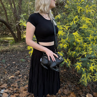 Black Toad Bag- White Glow Eyes