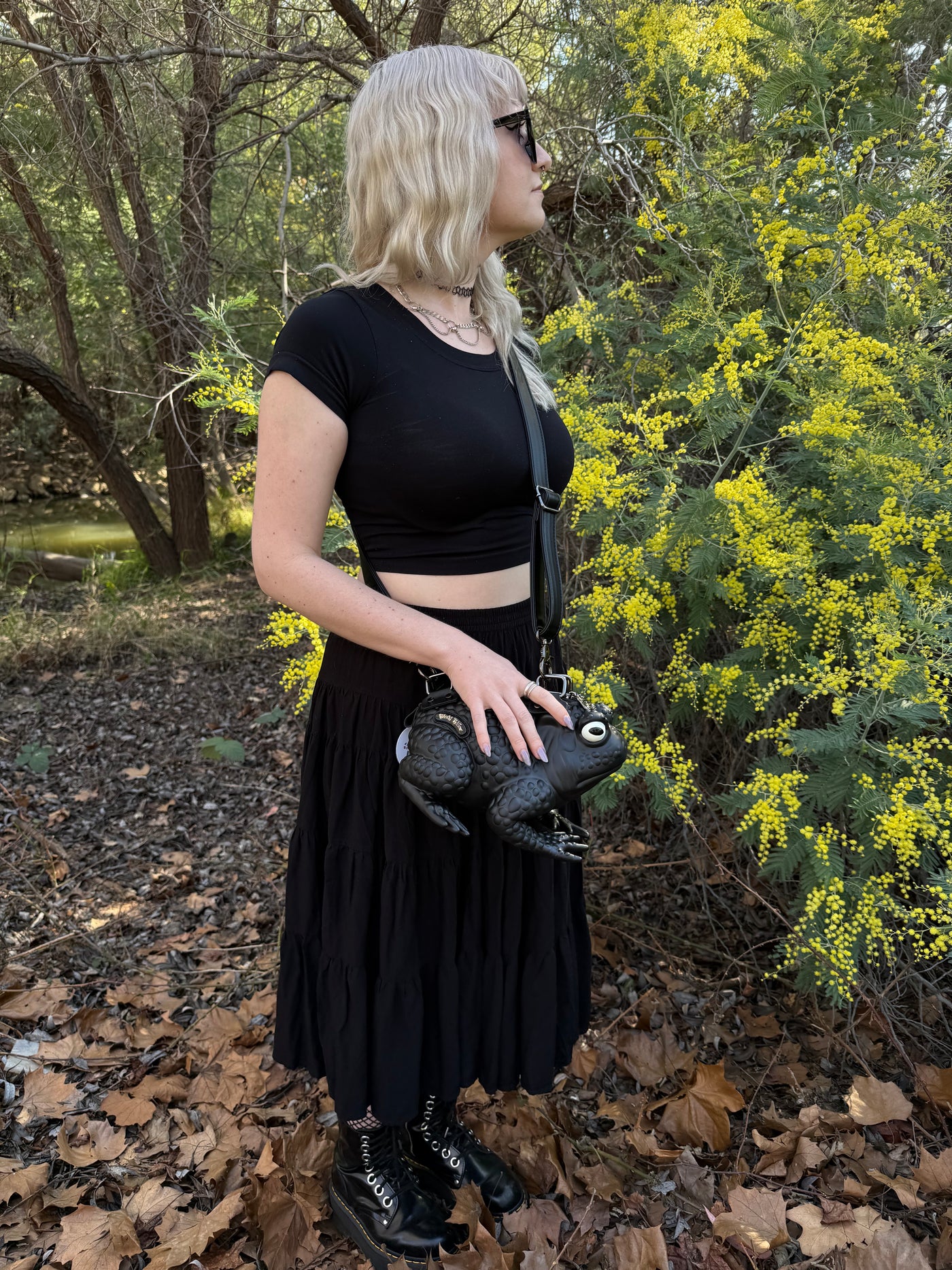 Black Toad Bag- White Glow Eyes