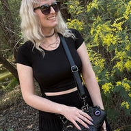 Black Toad Bag Purple Eyes