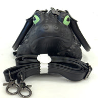 Black Toad Bag - Green Glow Eyes, Gunmetal Hardware
