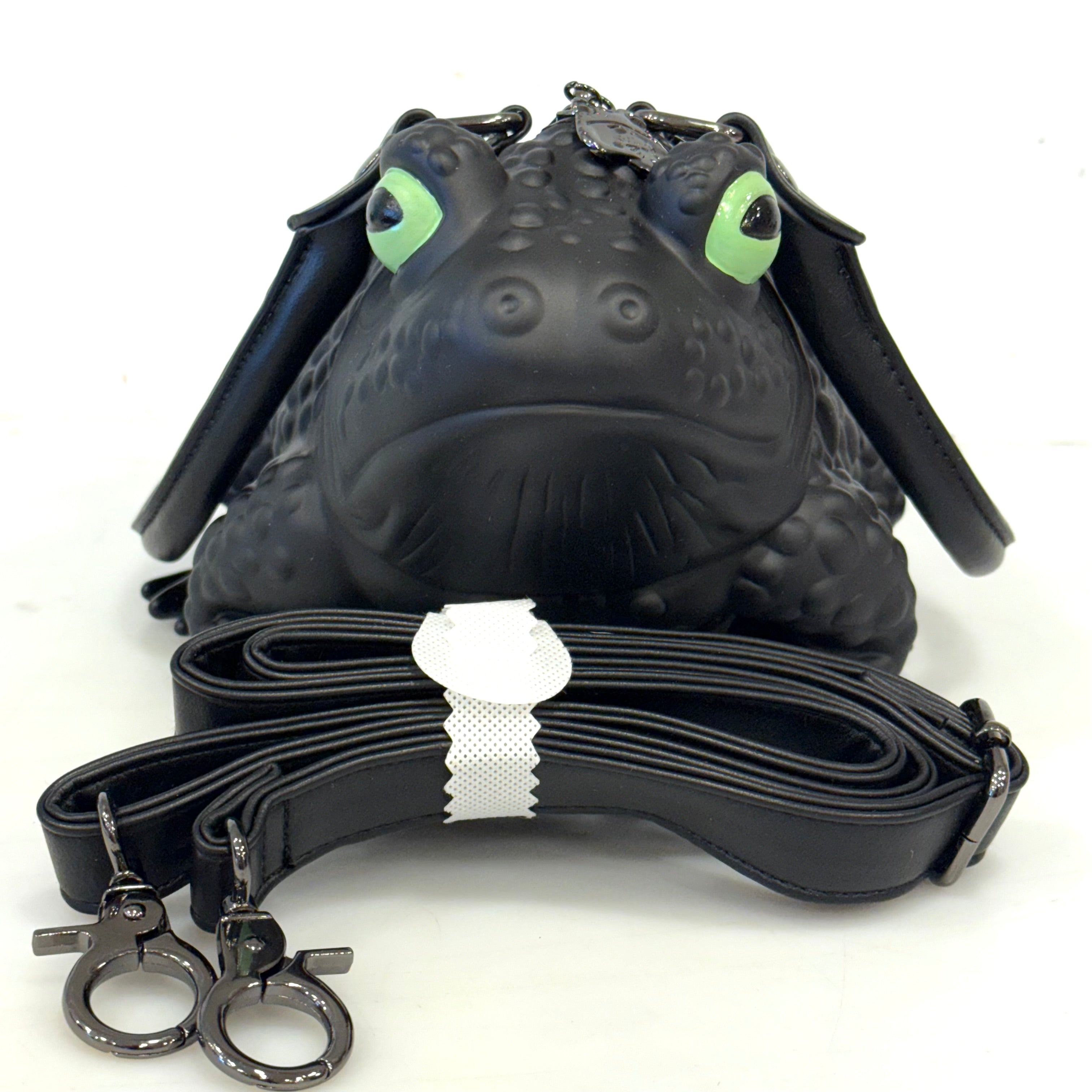 Black Toad Bag - Green Glow Eyes, Gunmetal Hardware