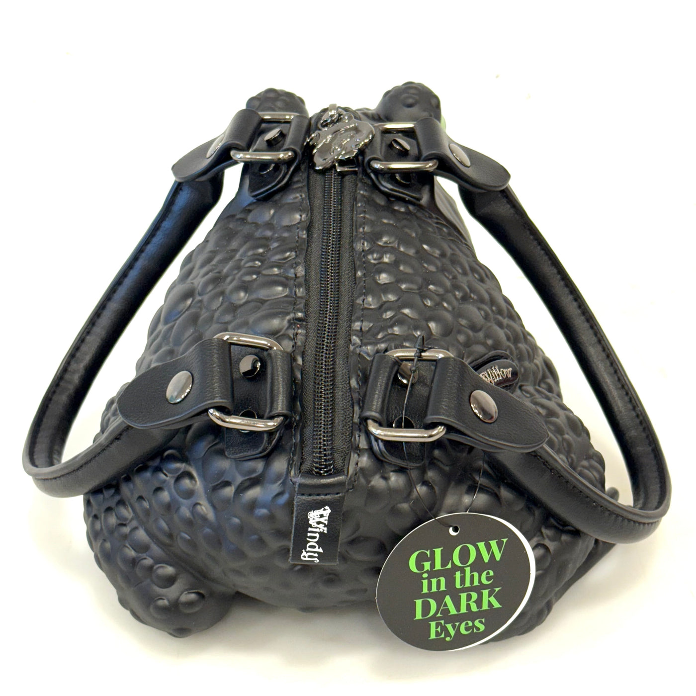 Black Toad Bag - Green Glow Eyes, Gunmetal Hardware