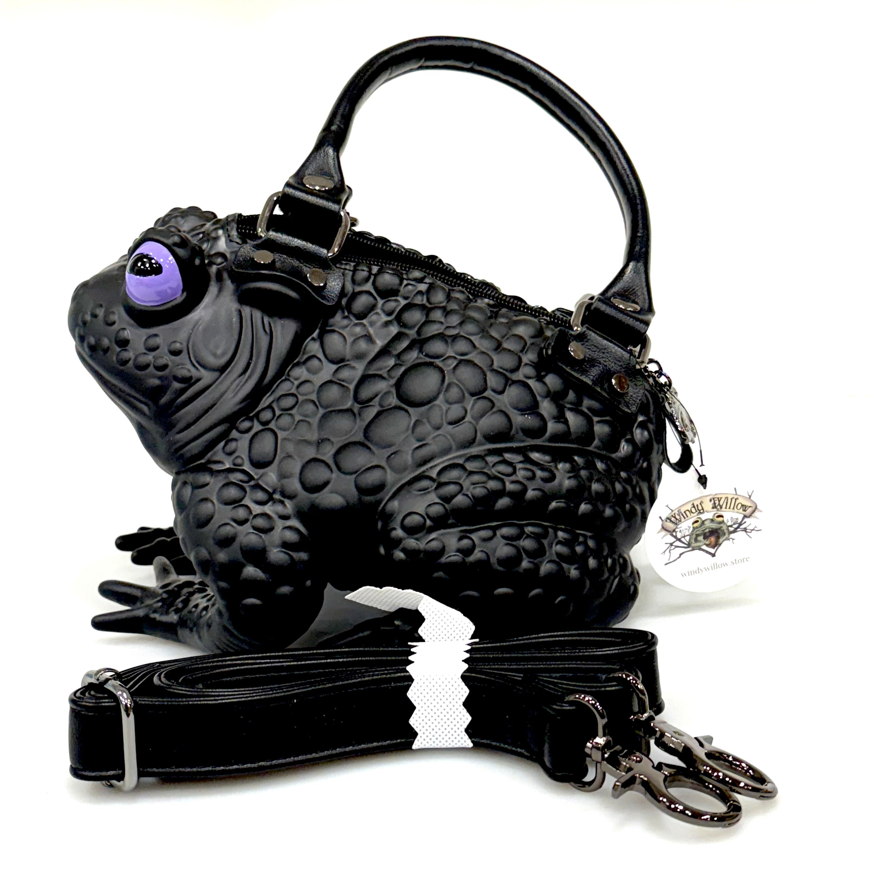 Black Toad Bag Purple Eyes