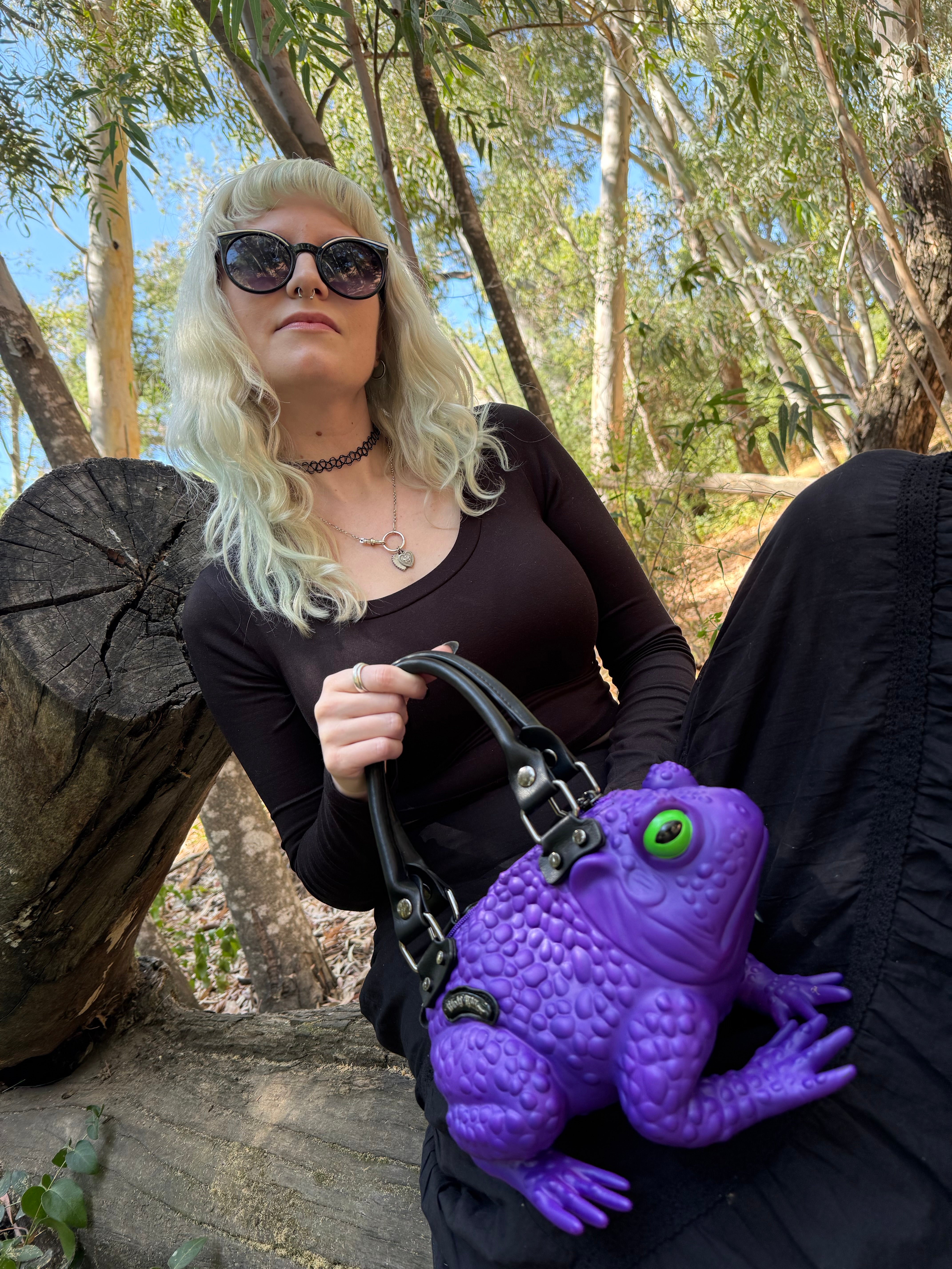 Dark Purple Toad Bag - Glow Eyes