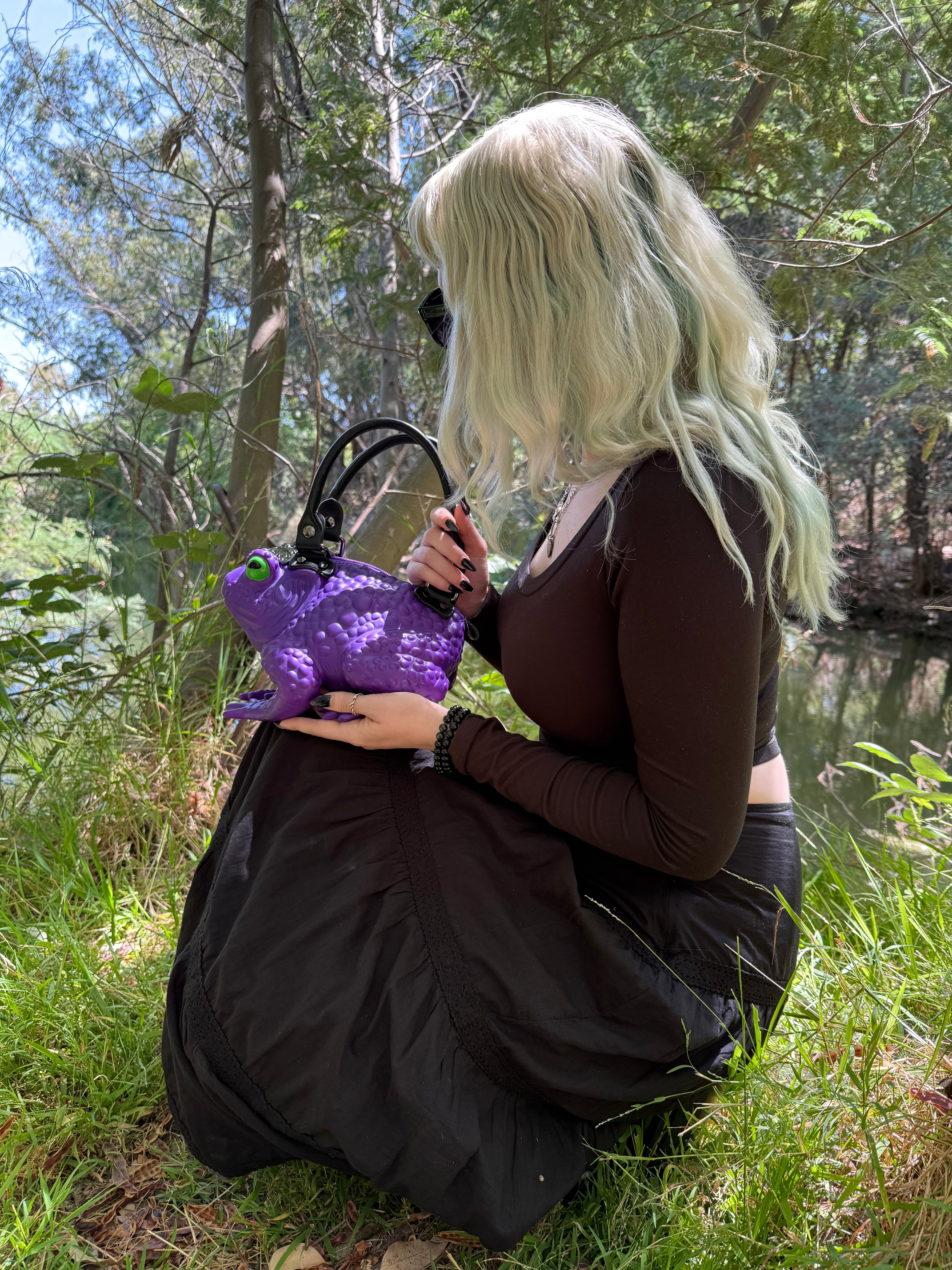 Dark Purple Toad Bag - Glow Eyes