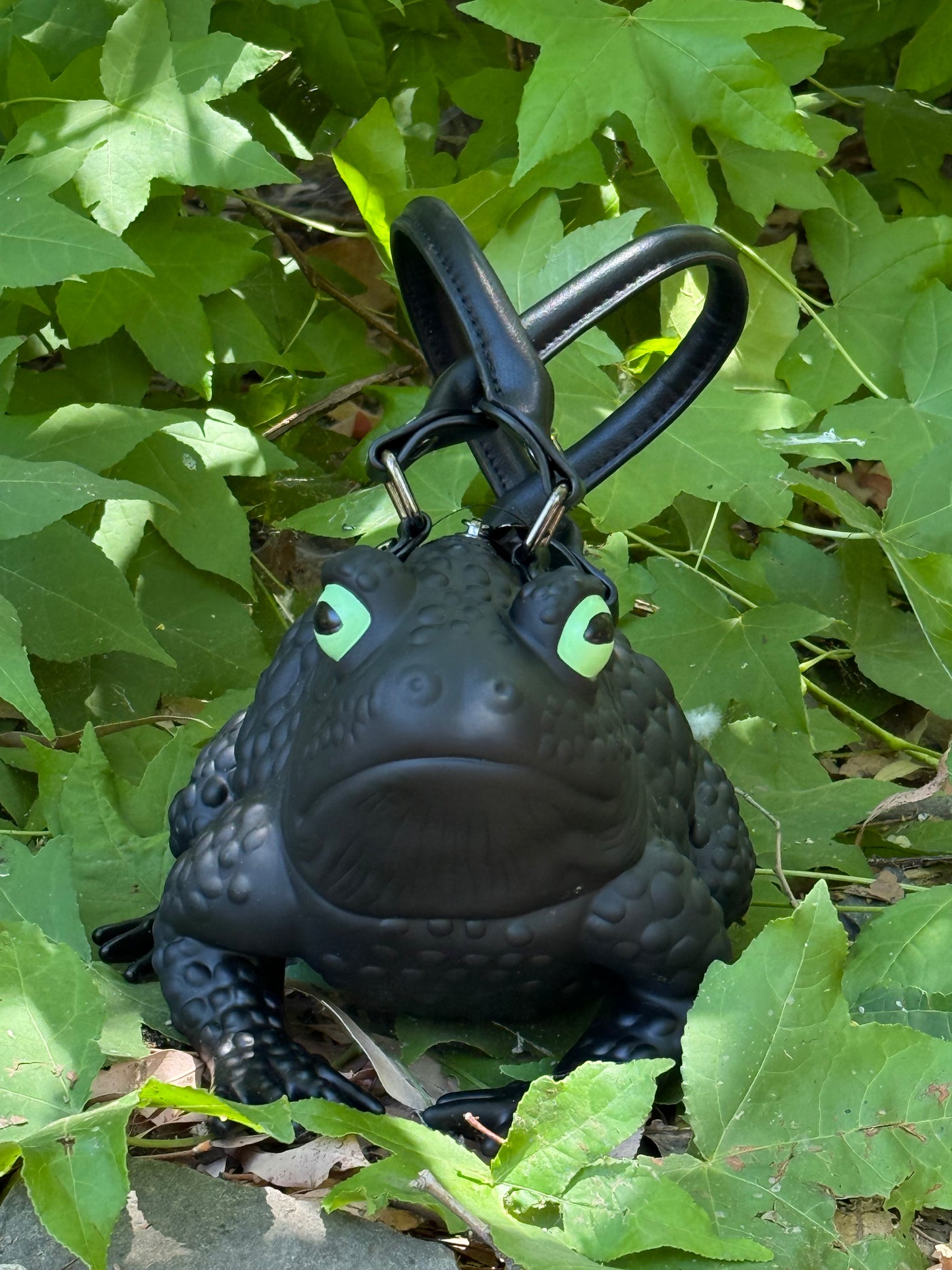 Black Toad Bag - Green Glow Eyes, Gunmetal Hardware