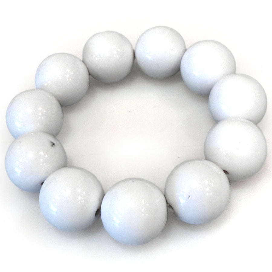 Giant White Bead Necklace For Snail