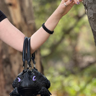 Black Toad Bag Purple Eyes