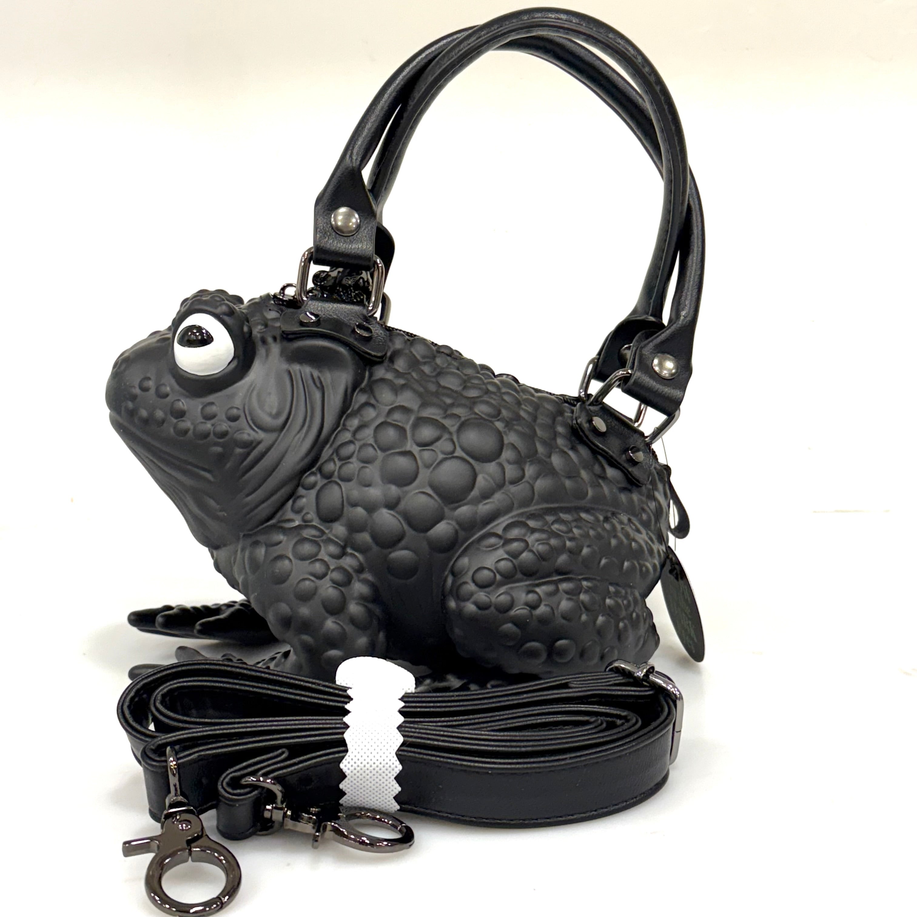 Black Toad Bag- White Glow Eyes