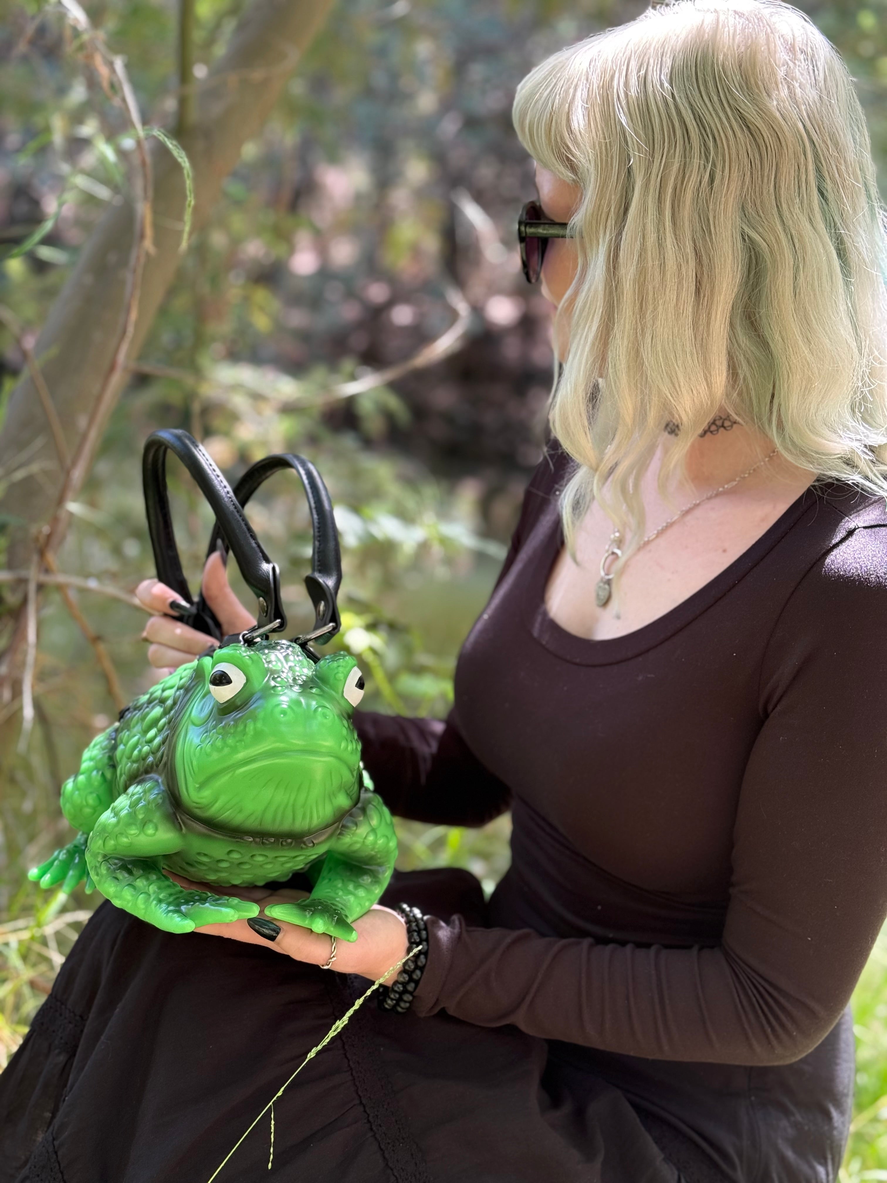 Green Glow in the Dark Toad Bag