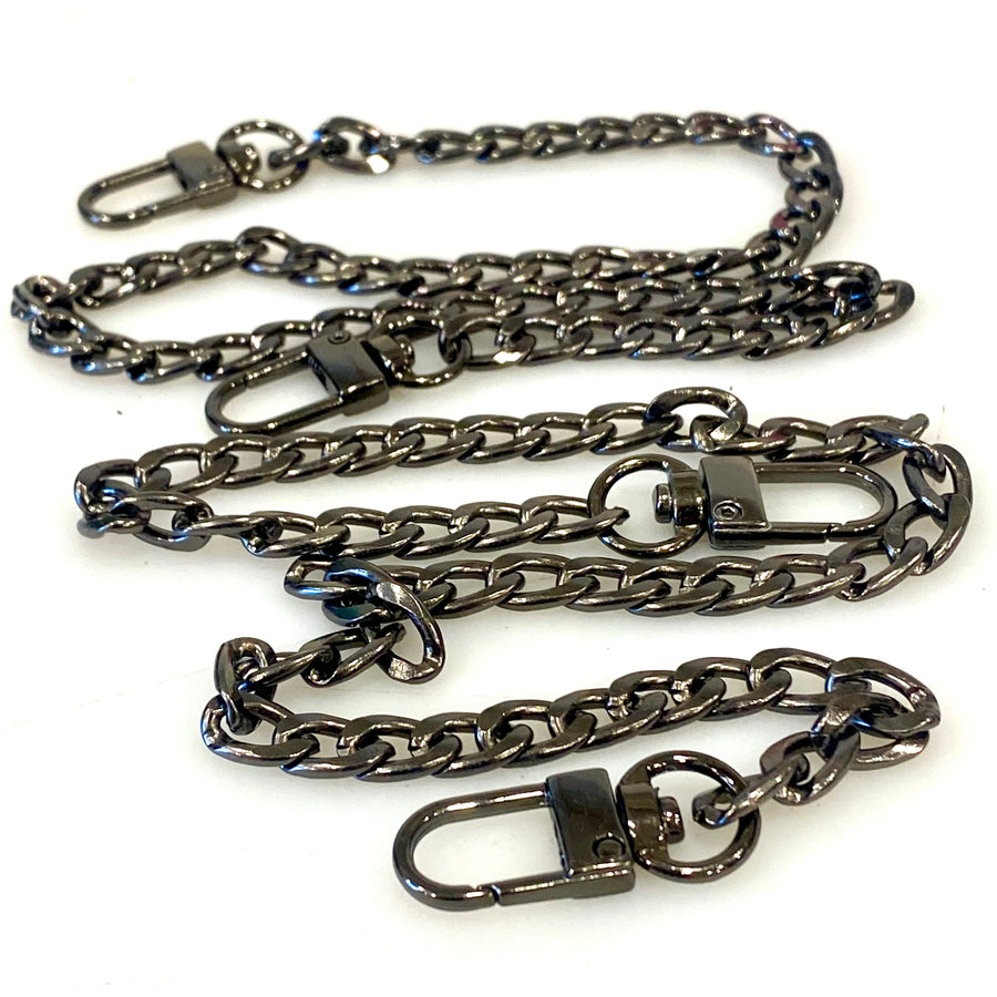 Gun Metal Silver Chain Handles